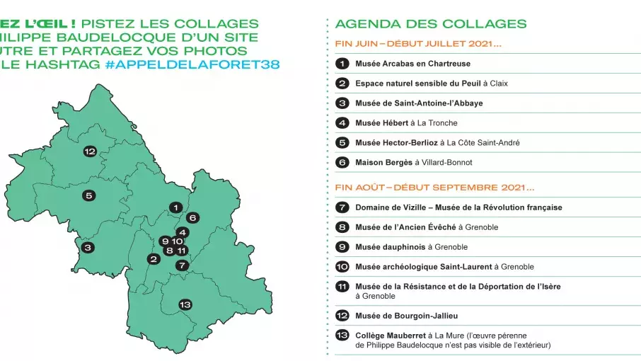 Carte des interventions de P. Baudelocque en Isère